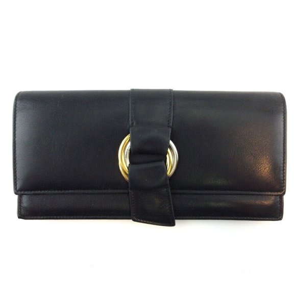 Cartier long wallet Trinity Leather Authentic USED - Picture 1 of 9